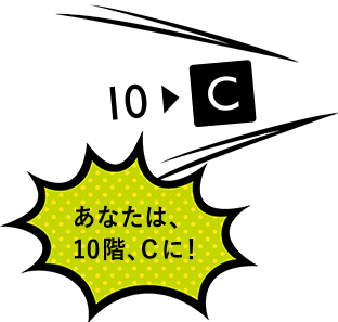 あなたは、10階、Cに！