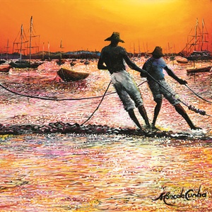 網を引く漁師たち